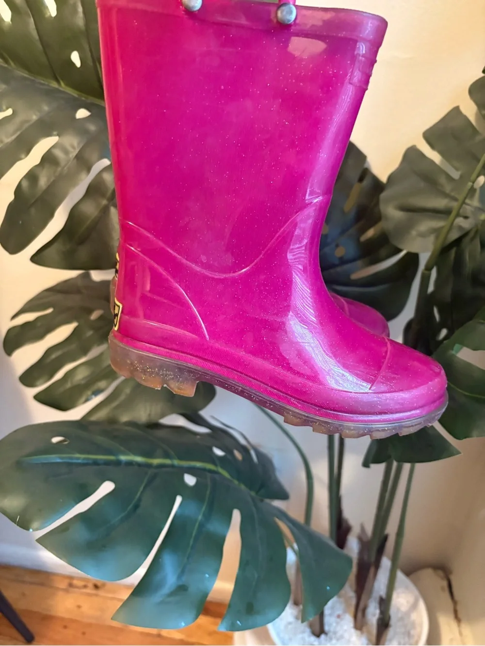 Kids Waterproof Glitter Rain Boots - Pink